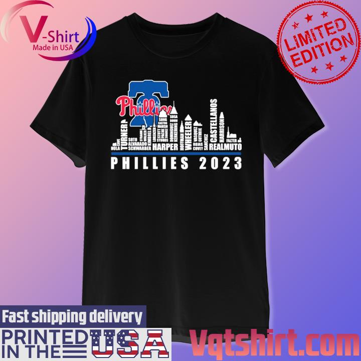 Philadelphia Phillies vs Philadelphia Eagles Philadelphia Skyline 2023 Shirt  - Limotees