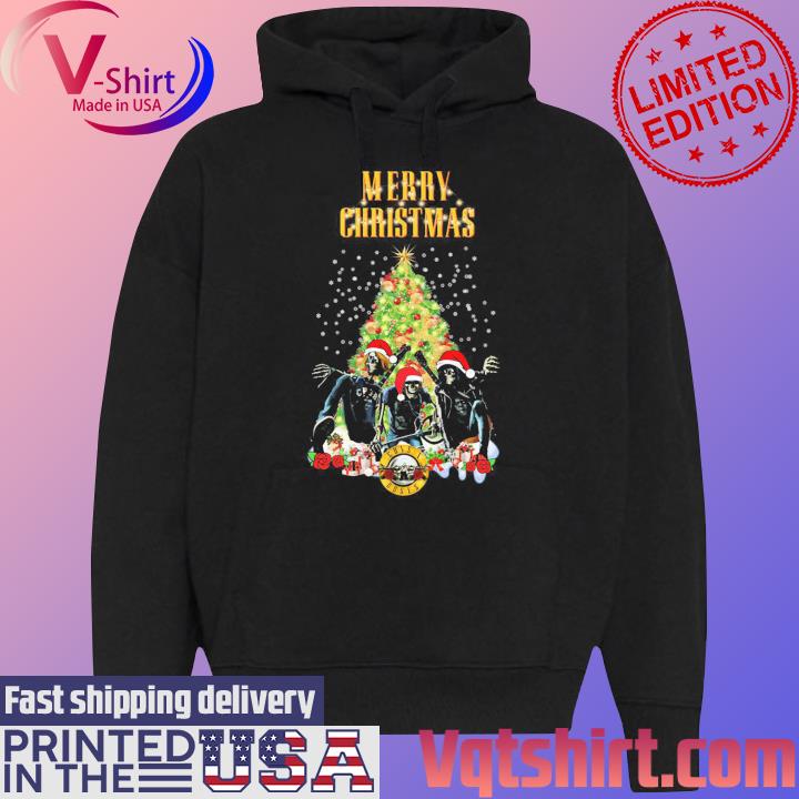 Santa Guns N' Roses Merry Christmas s Black Hoodie