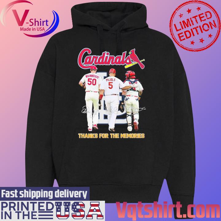 St Louis Cardinals Adam Wainwright Albert Pujols And Yadier Molina Thank  You For The Memories Signatures Shirt, hoodie, sweater, long sleeve and  tank top