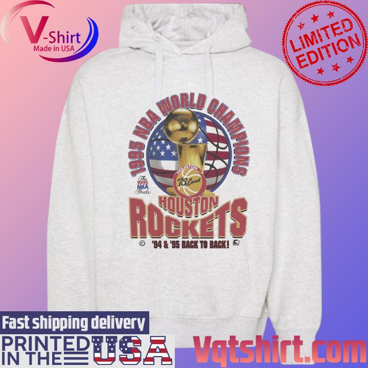 1995 NBA World Champions Houston Rockets 94 and 95 Back to Back s Hoodie