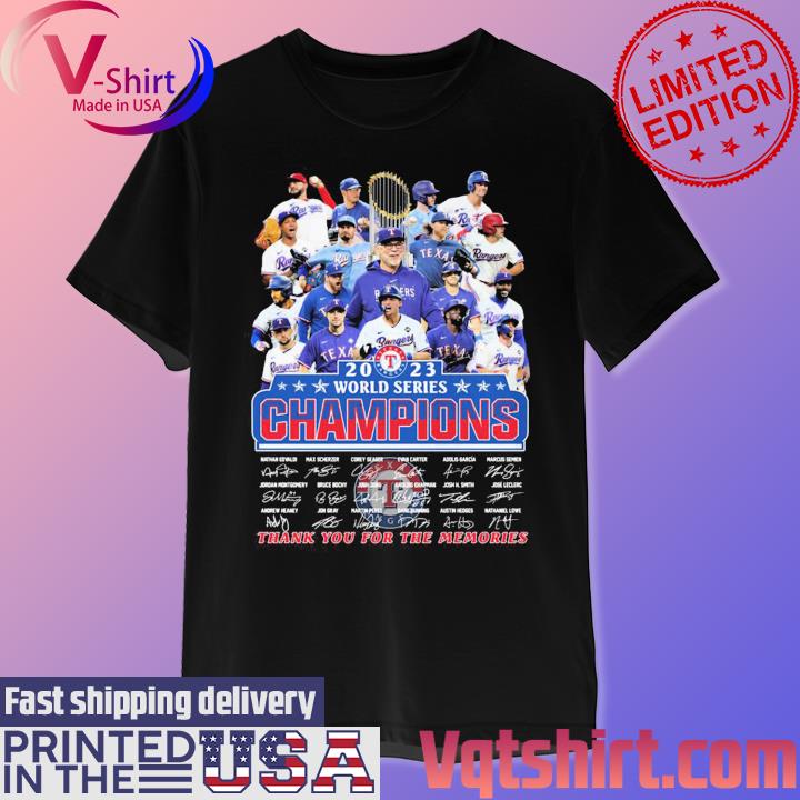 2023 World Series Champions Texas Rangers Thank You For The Memories Signatures T-Shirt