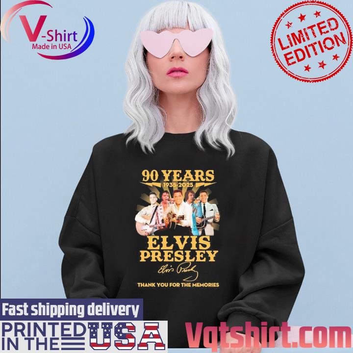 90 Years 1935-2025 Elvis Presley Thank You For The Memories signature s Sweater