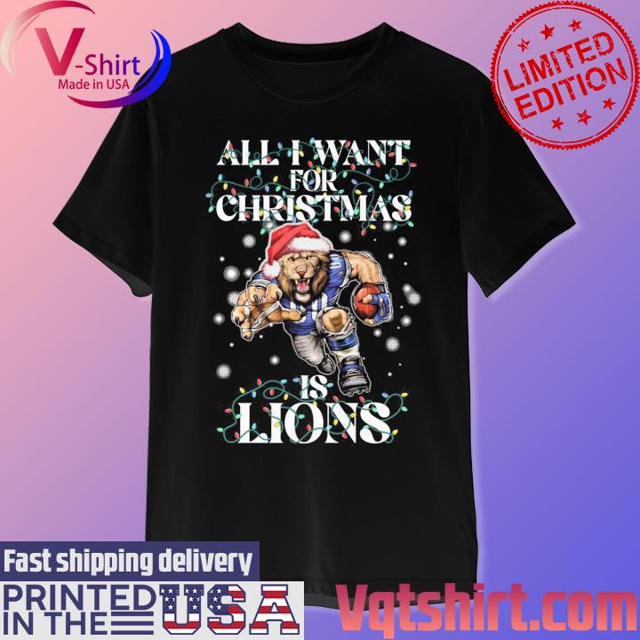 All I want for Christmas is Detroit Lions light shirt