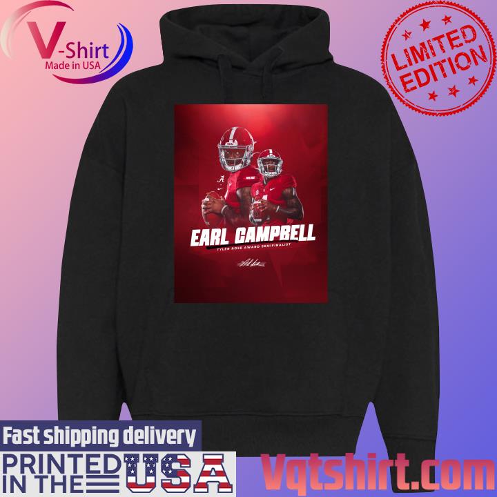 Earl Campbell Alabama Crimson Tide Tyler Rose award Semifinalist signature s Black Hoodie