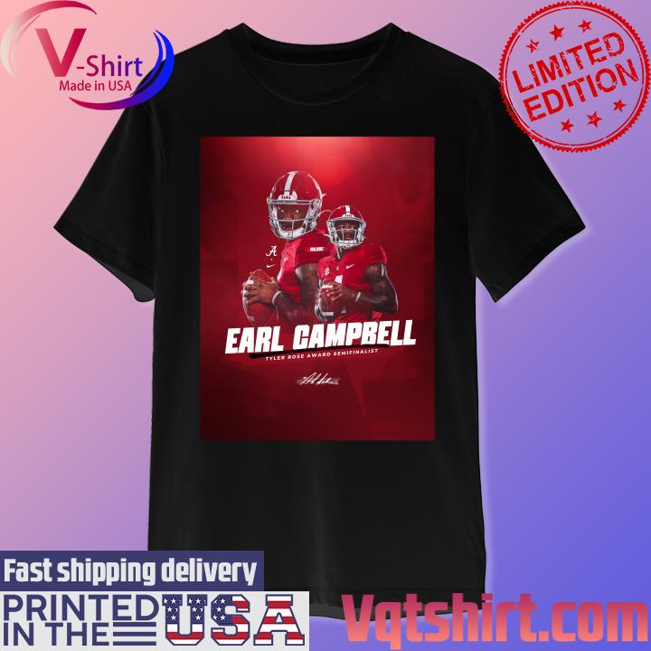 Earl Campbell Alabama Crimson Tide Tyler Rose award Semifinalist signature shirt