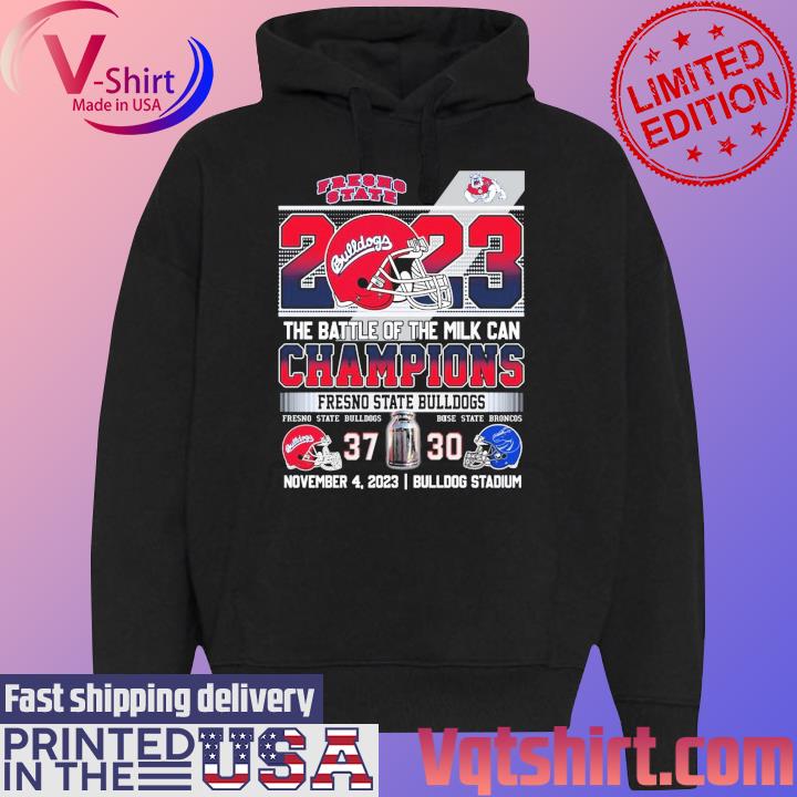 Fresno State 2023 the Battle of the MILK Can Champions Fresno State Bulldogs 37-30 Matchup Final Score s Black Hoodie