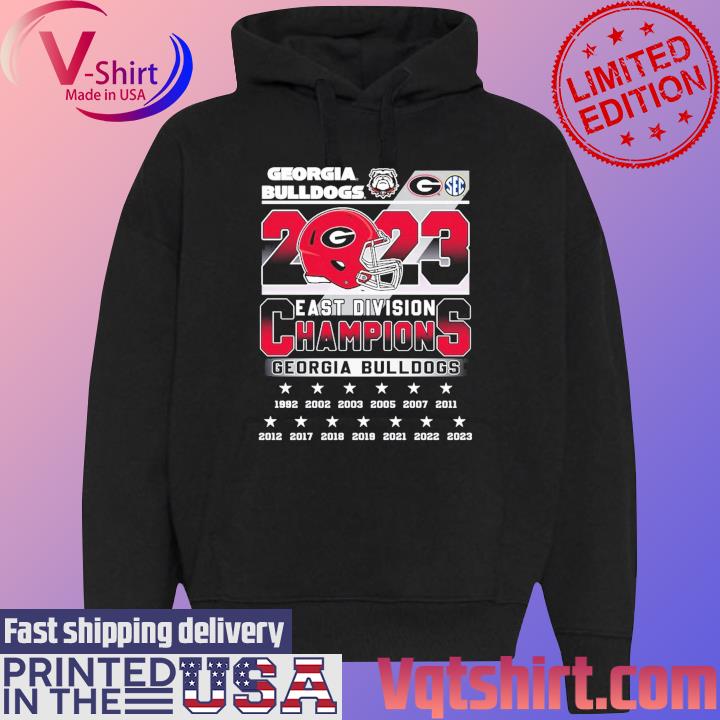 Georgia Bulldogs 2023 SEC East Division Champions 1992-2023 T-Shirt Black Hoodie