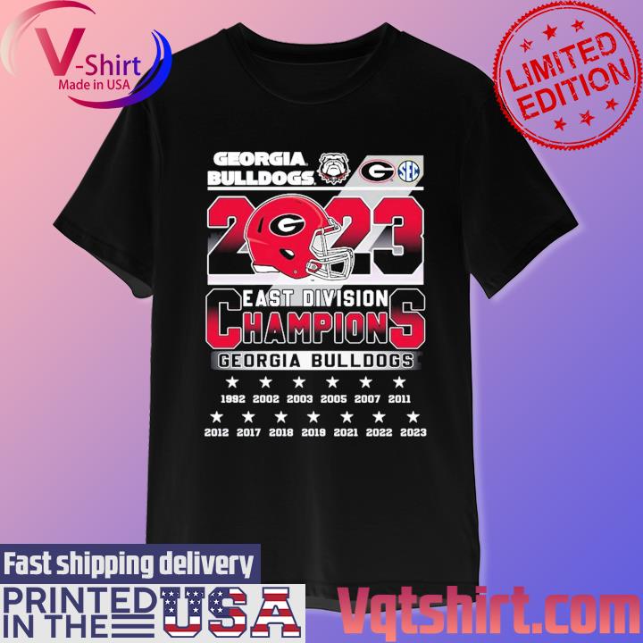 Georgia Bulldogs 2023 SEC East Division Champions 1992-2023 T-Shirt