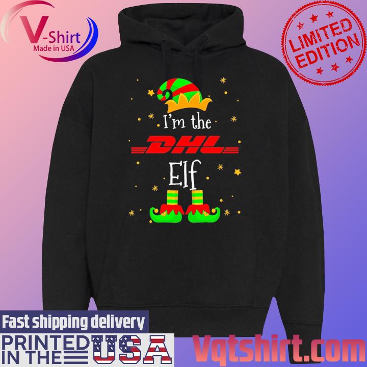 I’m The Family DHL Elf Merry Christmas 2023 Shirt Black Hoodie