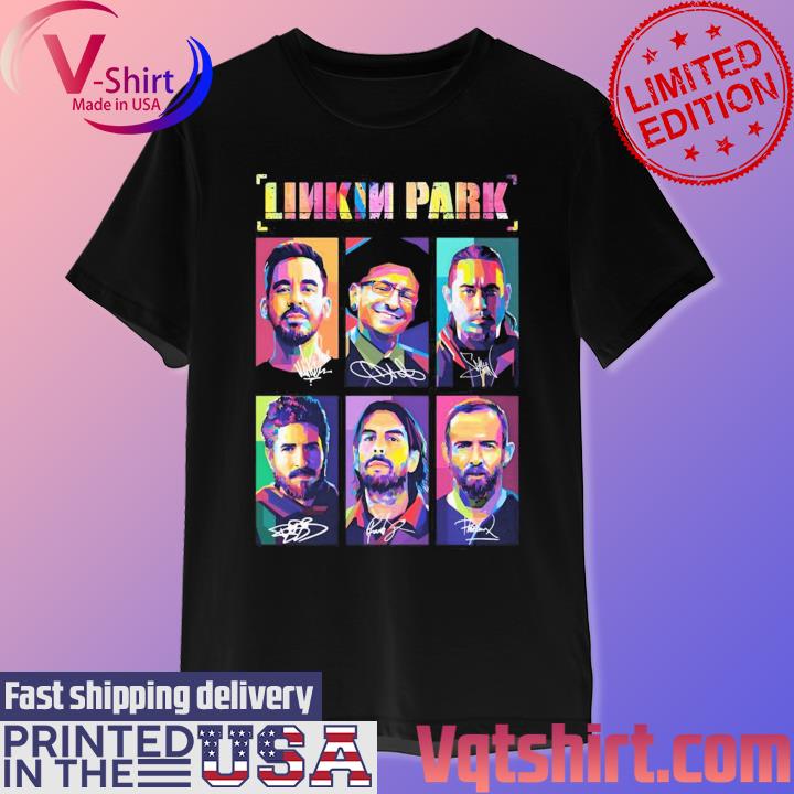 Linkin Park band Galaxy signatures shirt