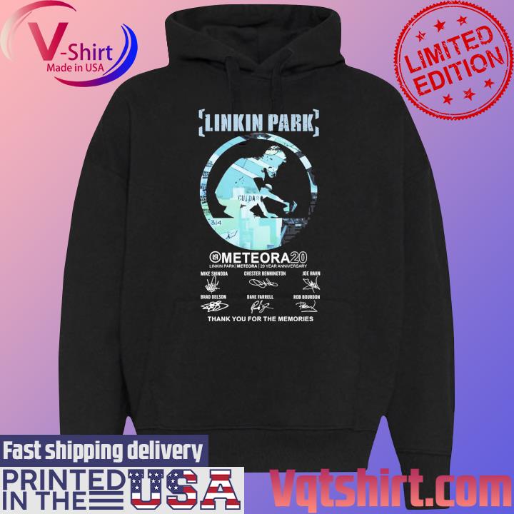 Linkin Park Meteora 20 years anniversary thank you for the memories signatures s Black Hoodie