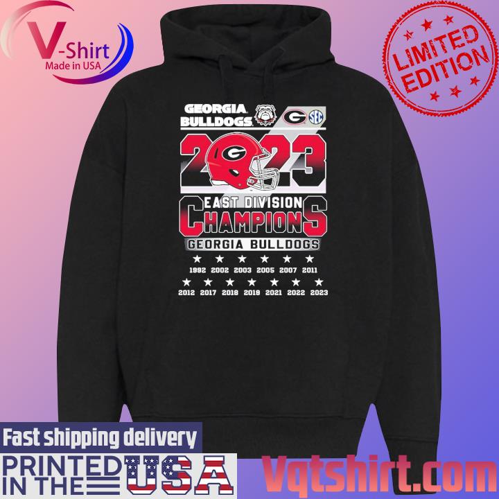 Official Georgia Bulldogs 2023 East Division Champions 1992-2023 s Black Hoodie