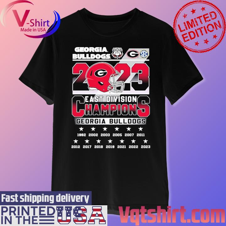 Official Georgia Bulldogs 2023 East Division Champions 1992-2023 shirt