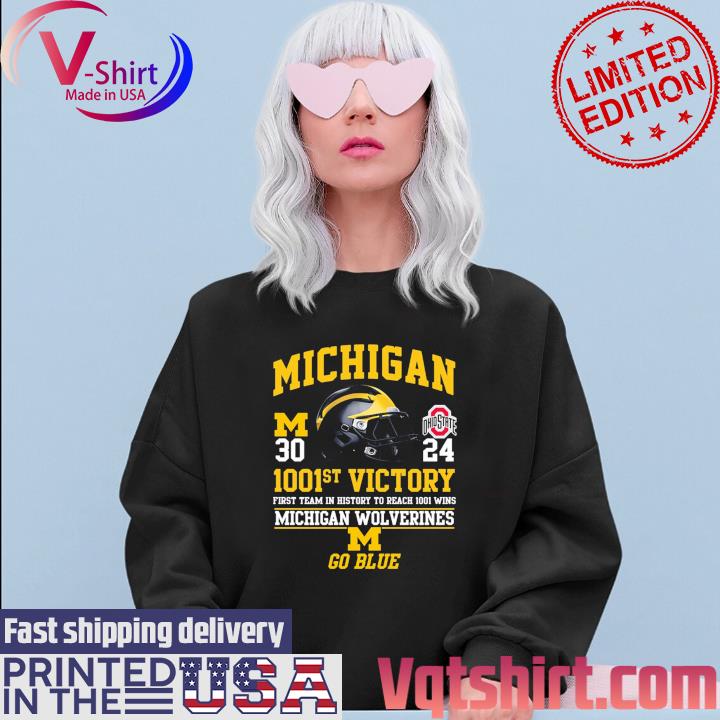 Official Michigan Win 30 24 Ohio 1001st Victory Go Blue s Sweater