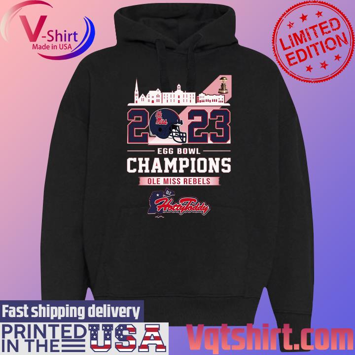 Ole Miss Rebels Egg Bowl University of Mississippi Hotty Toddy Gosh Almighty Champions 2023 s Black Hoodie