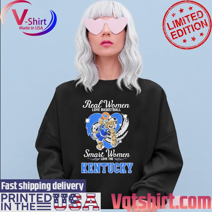 Real Women love basketball smart Women love the Kentucky Wildcats mascot heart diamond s Sweater