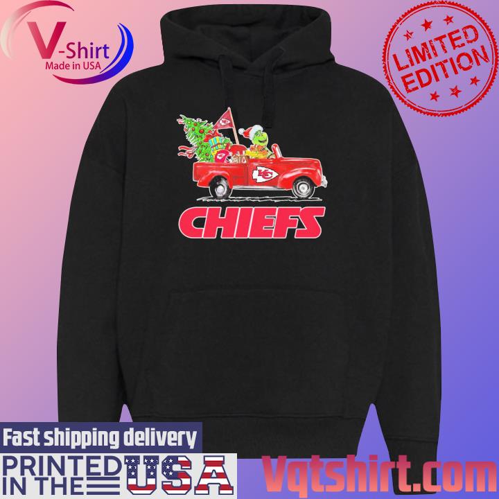 Santa Grinch Driver Car Kansas City Chiefs Merry Christmas 2023 s Black Hoodie