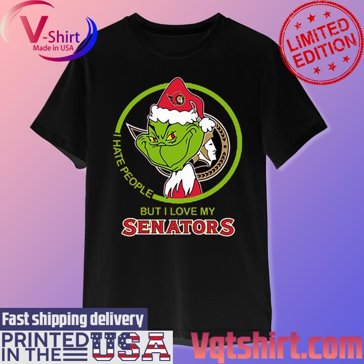 Santa Grinch I hate people but I love my Ottawa Senators Christmas 2023 shirt