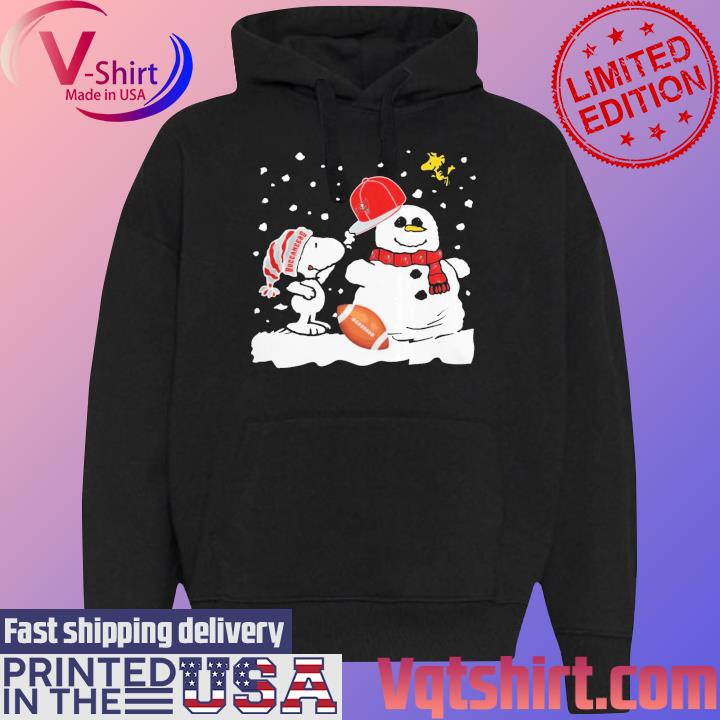 Snoopy And Woodstock Snowman Tampa Bay Buccaneers Christmas s Black Hoodie