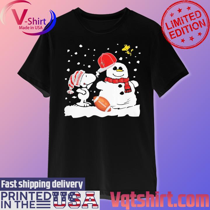 Snoopy And Woodstock Snowman Tampa Bay Buccaneers Christmas shirt