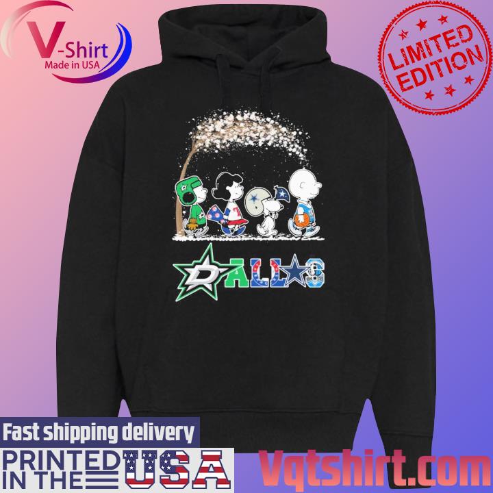 The Peanuts Dallas Sport Teams Fall Tree 2023 s Black Hoodie