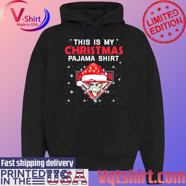 This is my Christmas pajama shirt Essendon Football light s Black Hoodie