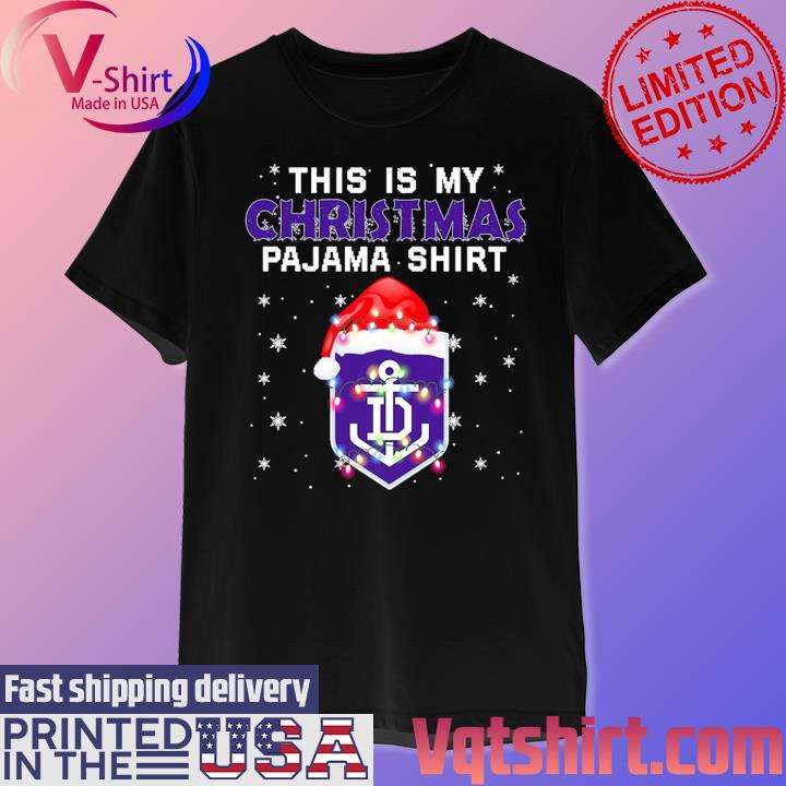 This is my Christmas pajama shirt Fremantle Dockers light shirt