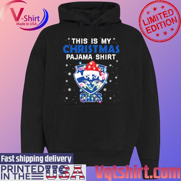 This is my Christmas pajama shirt Geelong Cats light s Black Hoodie