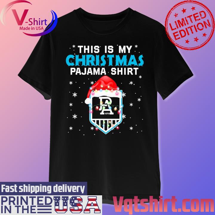 This is my Christmas pajama shirt Port Adelaide light shirt