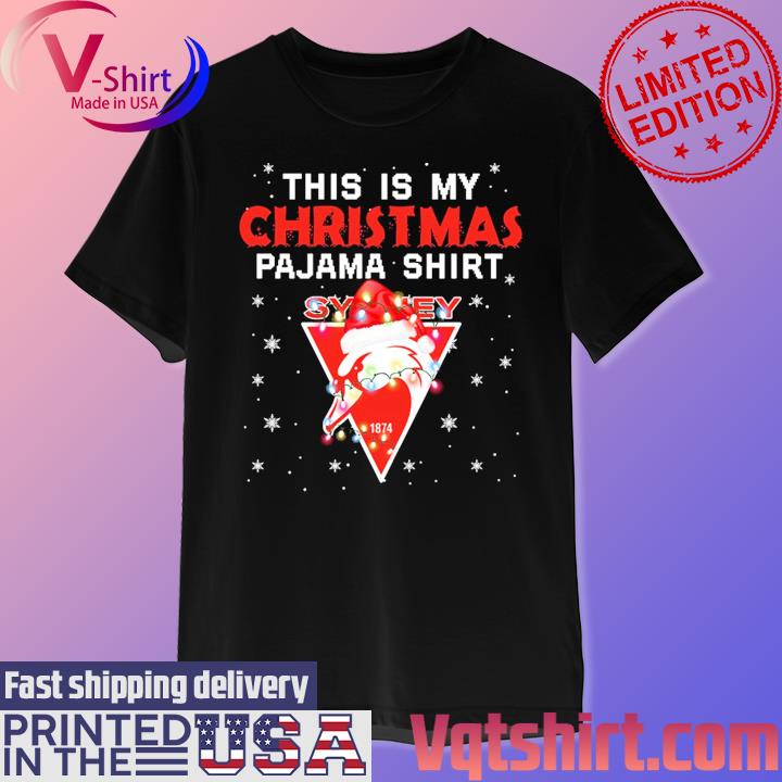 This is my Christmas pajama shirt Sydney Swans light shirt