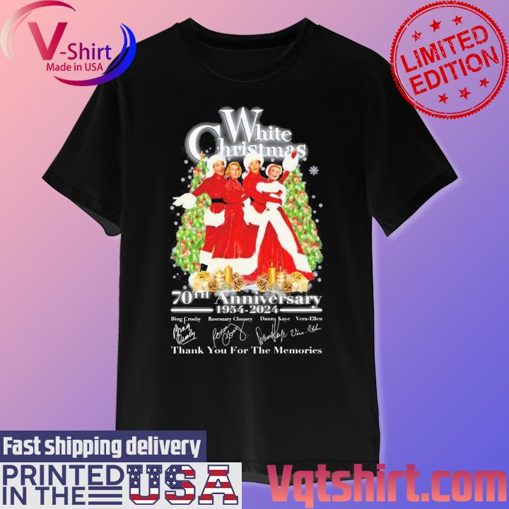 White Christmas 70th Anniversary 1954-2024 Thank You For The Memories Signatures T-Shirt