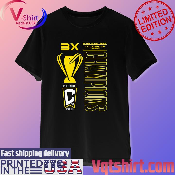 Columbus Crew Three-Time MLS Cup Champions Trophy Case T-Shirt