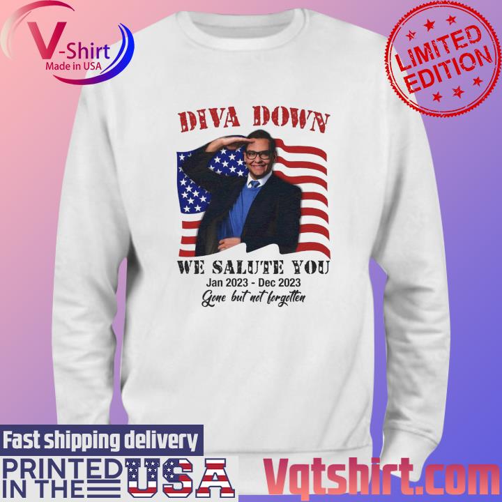 Diva Down We Salute You 2023 Gone but not forgotten American flag s Sweater