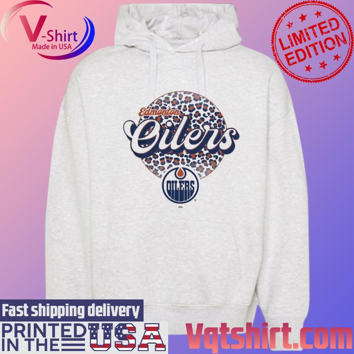 Edmonton Oilers Personalized Name & Number Leopard Print Logo Shirt Hoodie