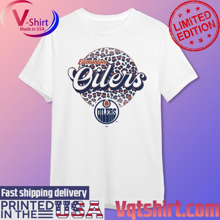 Edmonton Oilers Personalized Name & Number Leopard Print Logo Shirt