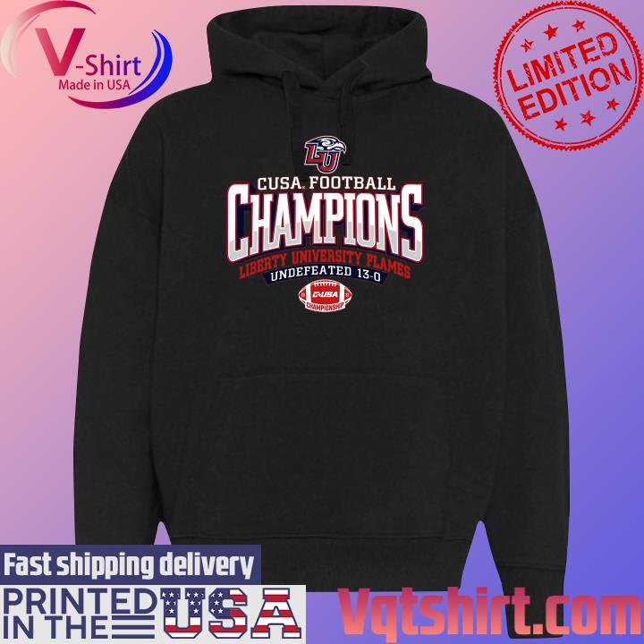 Liberty Flames Blue 84 2023 C-USA Football Conference Champions s Black Hoodie