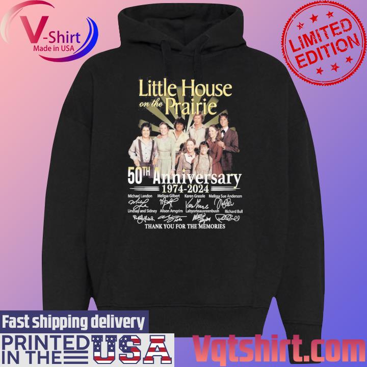 Little House On The Prairie 50th Anniversary 1974-2025 Thank You For The Memories Signatures Shirt Black Hoodie