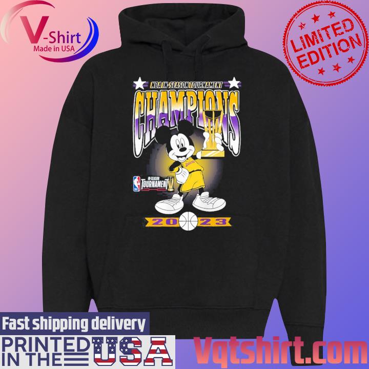 Mickey Mouse Los Angeles Lakers NBA In-Season Tournament Champions 2023 s Black Hoodie