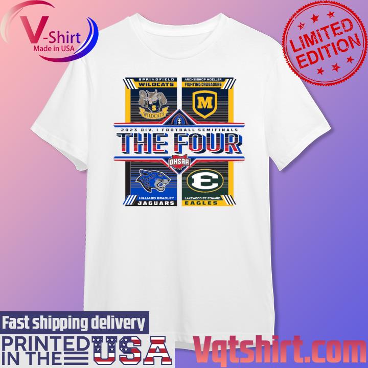 Official 2023 DIV I Football Semi Finals The Four Wildcats Fighting Crusaders Jaguars and Eagles shirt