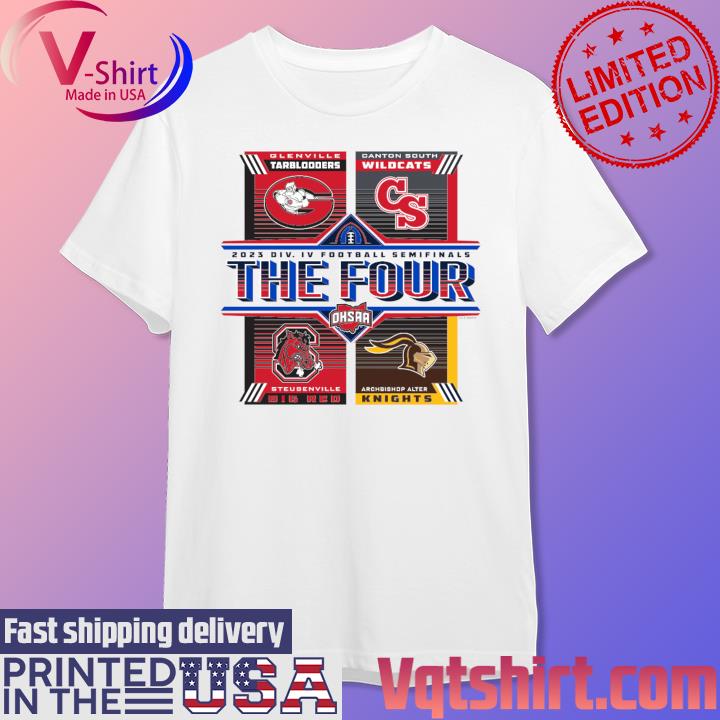 Official 2023 DIV IV Football Semi Finals The Four Tarblooders Wildcats Big Red and Knights shirt