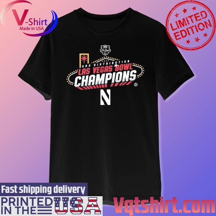 Official 2023 SRS Distribution Las Vegas Bowl Northwestern Champions Shirt