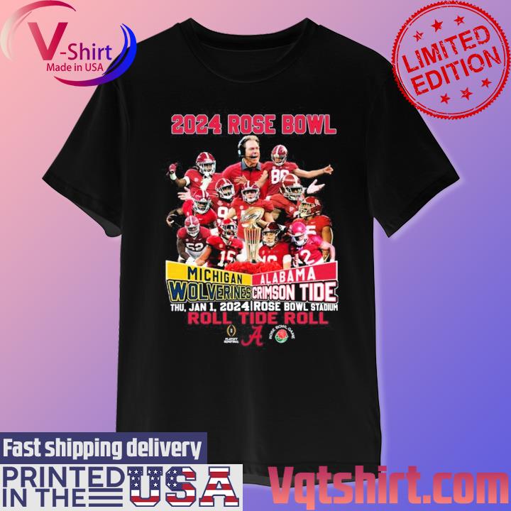 Official 2024 Rose Bowl Michigan Wolverines Vs Alabama Crimson Tide Rose Bowl Stadium Final Score Matchup shirt