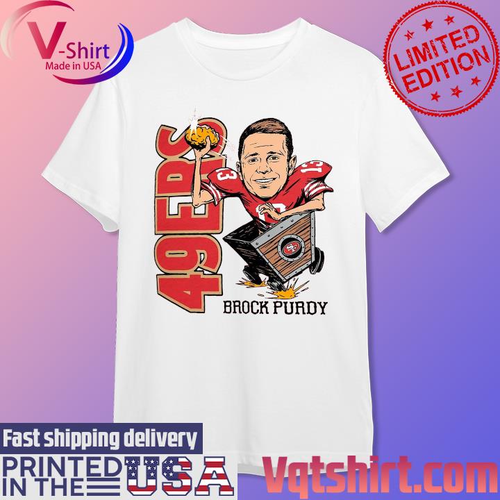 Official Brock Purdy San Francisco 49ers Homage Caricature Player Tri-Blend T-Shirt