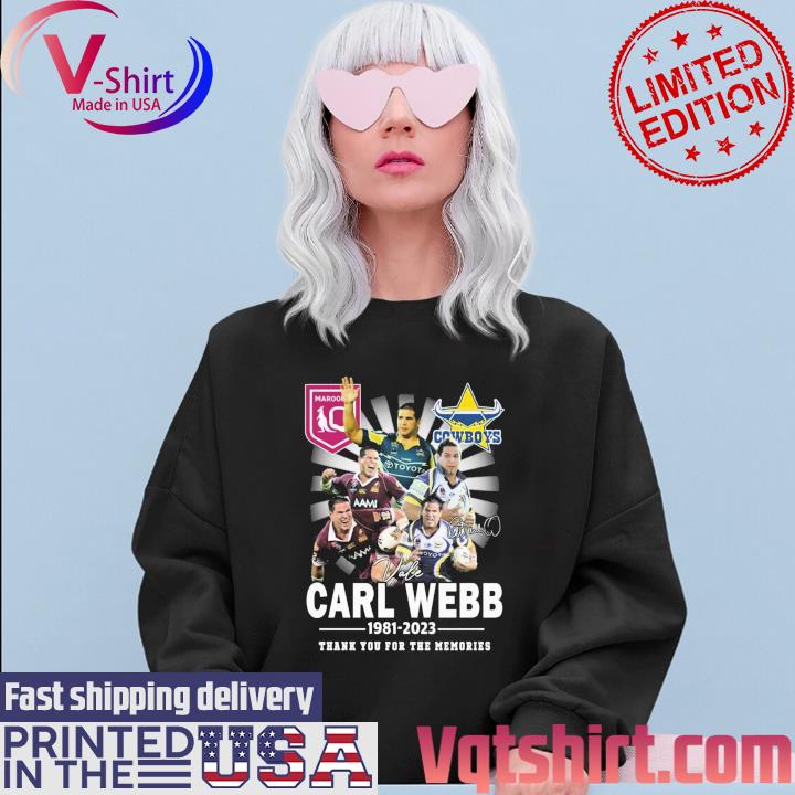 Official Carl Webb 1981-2023 Thank You For The Memories Signatures T-Shirt Sweater