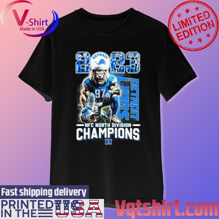 Official Detroit Lions Mascot 2023 NFC North Division Champions T-Shirt