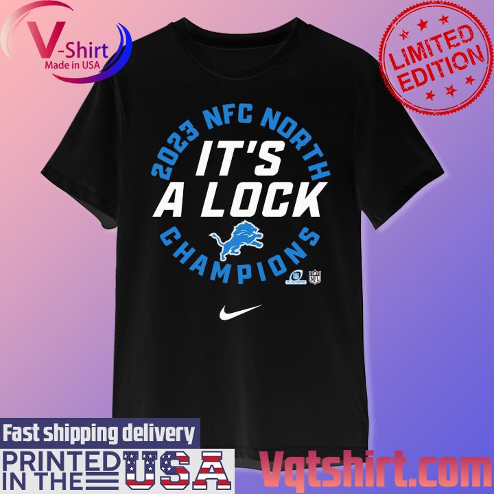 Official Detroit Lions Nike Toddler 2023 NFC North Division Champions Locker Room Trophy Collection T-Shirt