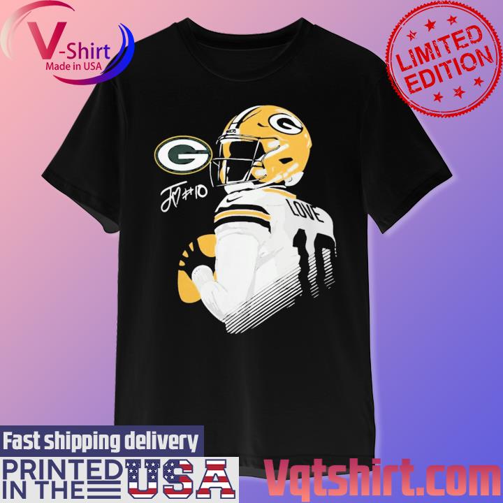 Official Green Bay Packers #10 Jordan Love Silhouette T-Shirt