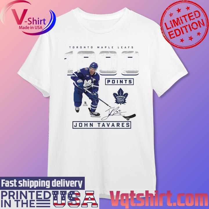 Official John Tavares Toronto Maple Leafs 1,000 Career Points Signature T-Shirt