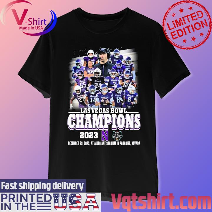 Official Las Vegas Bowl Champions 2023 Northwestern December 23, 2023 AT Allegiant Stadium In Paradise, Nevada T-Shirt