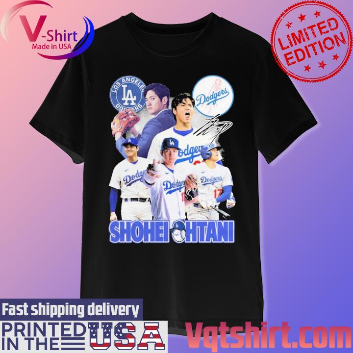 Official Los Angeles Dodgers Shohei Ohtani Signature T-Shirt